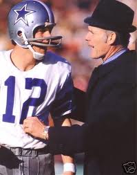 Dallas QB Roger Staubach and Coach Tom Landry